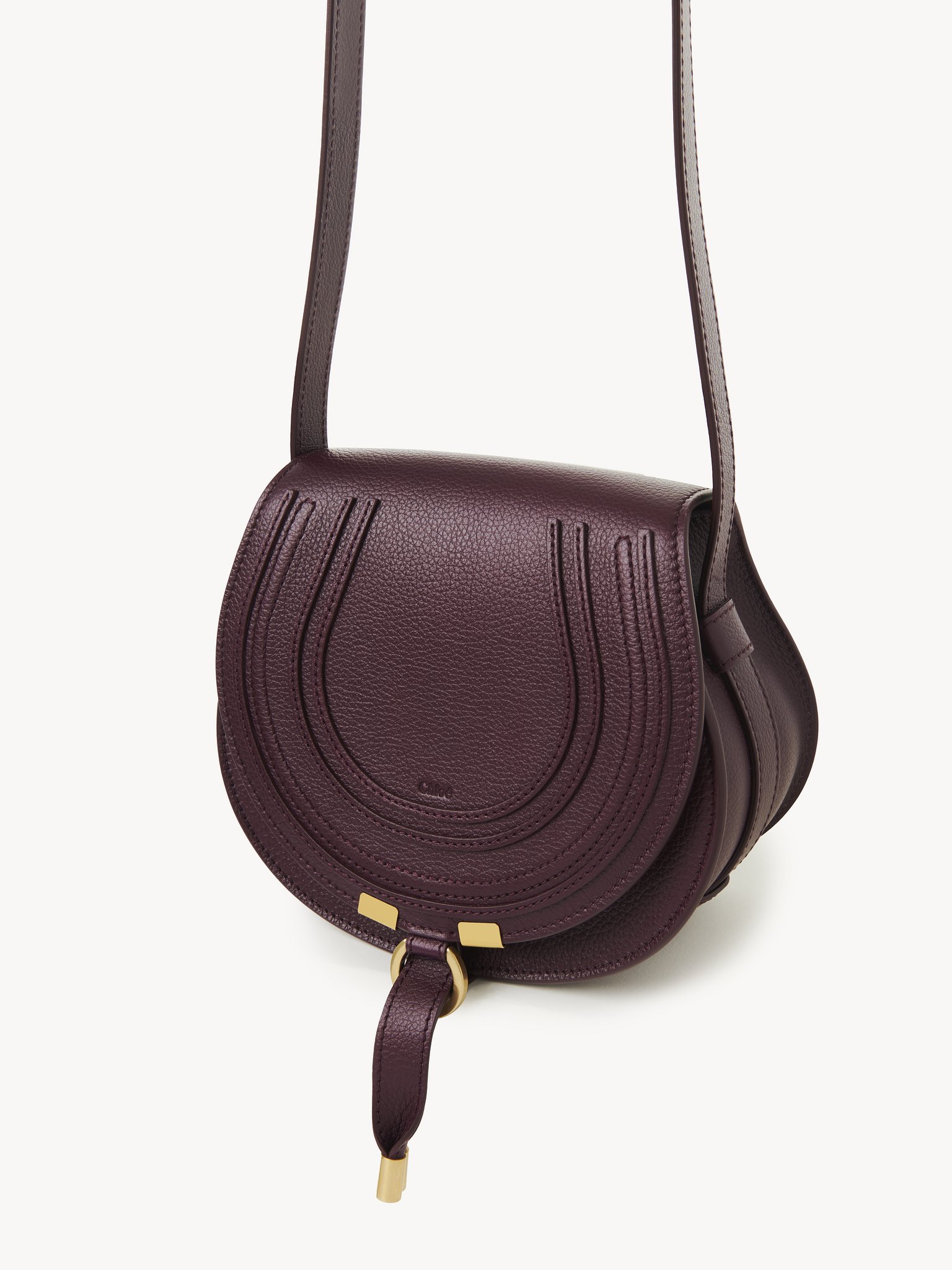 Small Marcie saddle bag in grained leather Grained calfskin
Dimness Purple Product detail