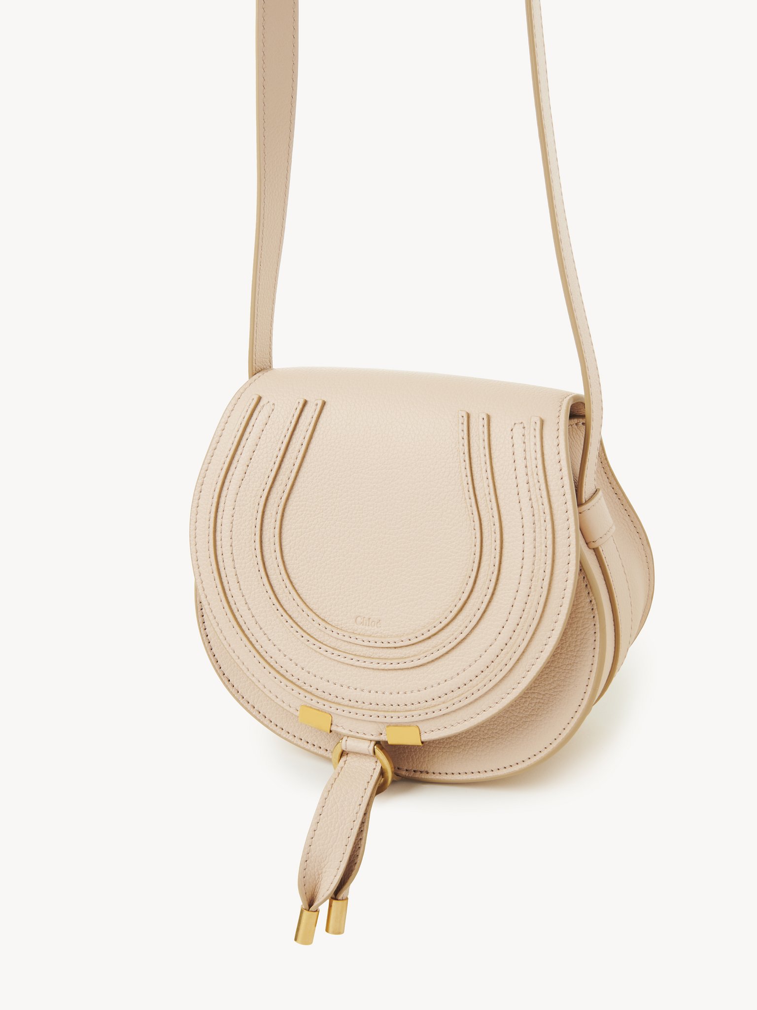 Small Marcie saddle bag in grained leather Grained calfskin
Cement Pink Product detail