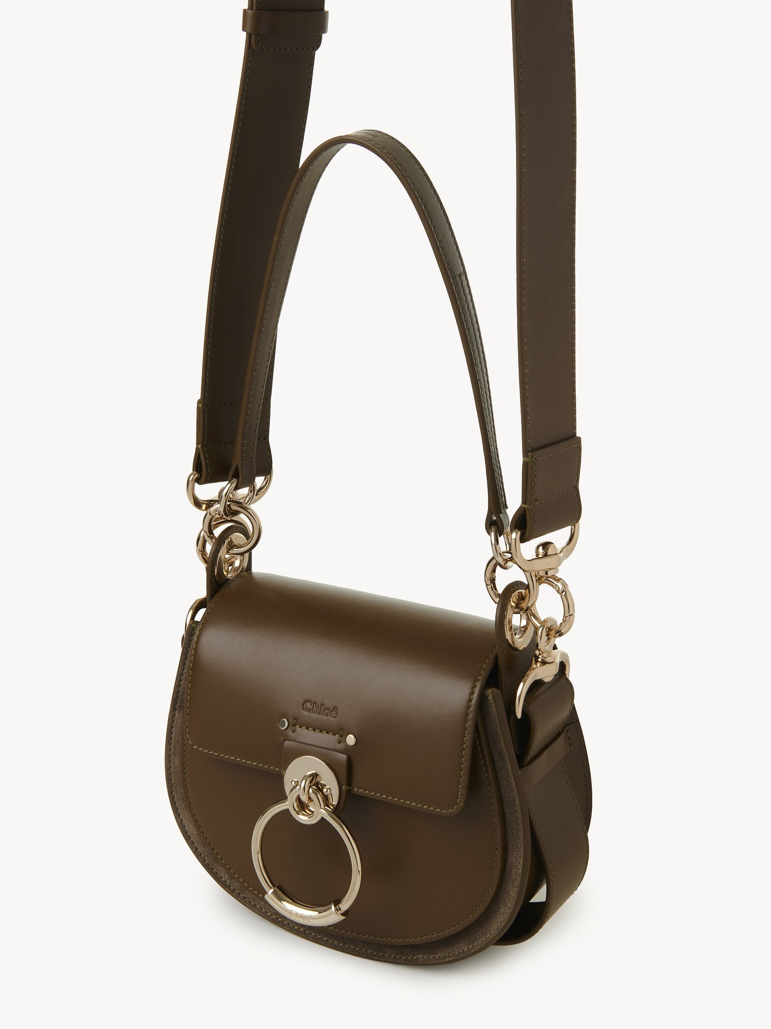 Small Tess bag in shiny & suede leather Shiny & suede calfskin
Dark Khaki Product detail