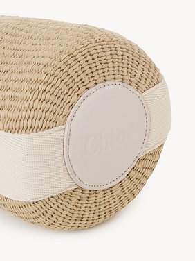 Small Woody basket in natural fibers Fair-trade paper, calfskin & webbing with Chloé logo
Wild Grey 