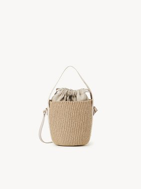 Small Woody basket in natural fibers Fair-trade paper, calfskin & webbing with Chloé logo
Wild Grey Top view of the product