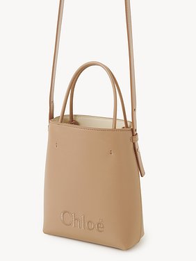 Micro Chloé Sense tote bag in leather Shiny calfskin
Light Tan Back view of the product