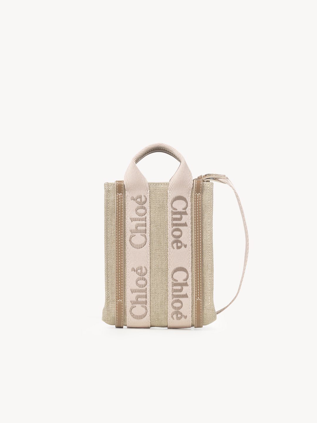 Chloé Mini Woody North South Tote Bag In Linen | Chloé US