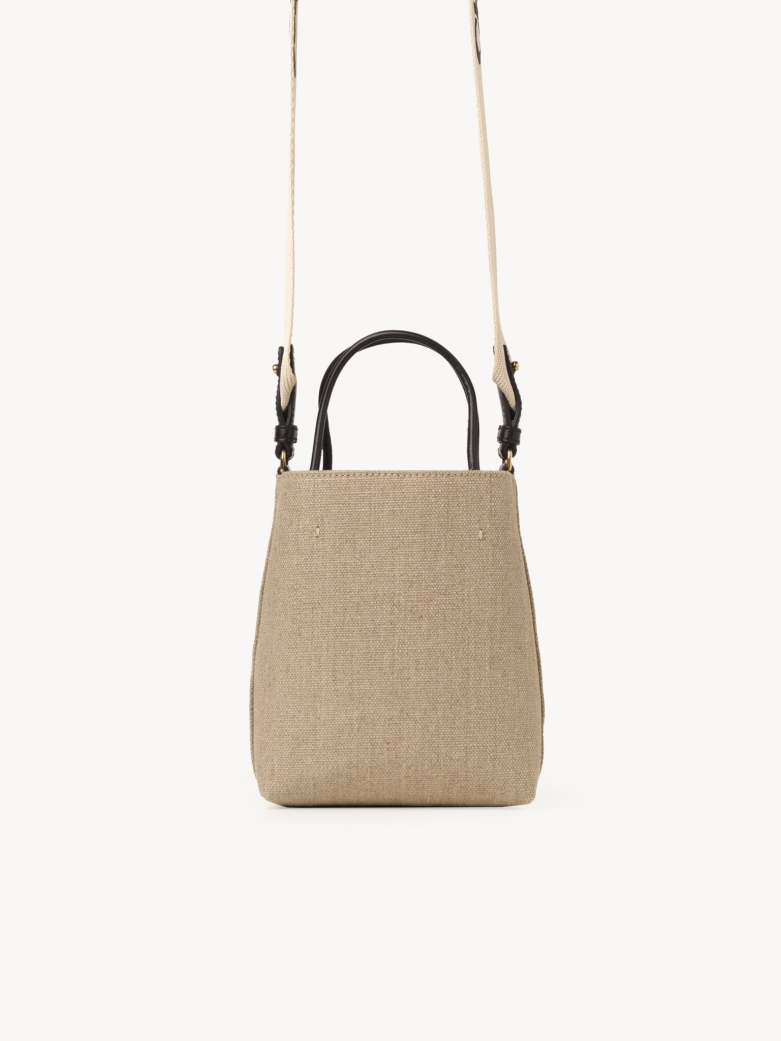 Micro Chloé Sense tote bag in linen Linen
Beige - Black Top view of the product