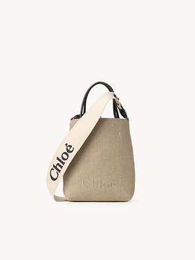 Micro Chloé Sense tote bag in linen Linen
Beige - Black