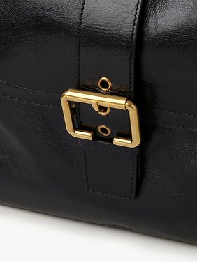 Large Camera bag in shiny leather Natural shiny buffalo leather
Black 