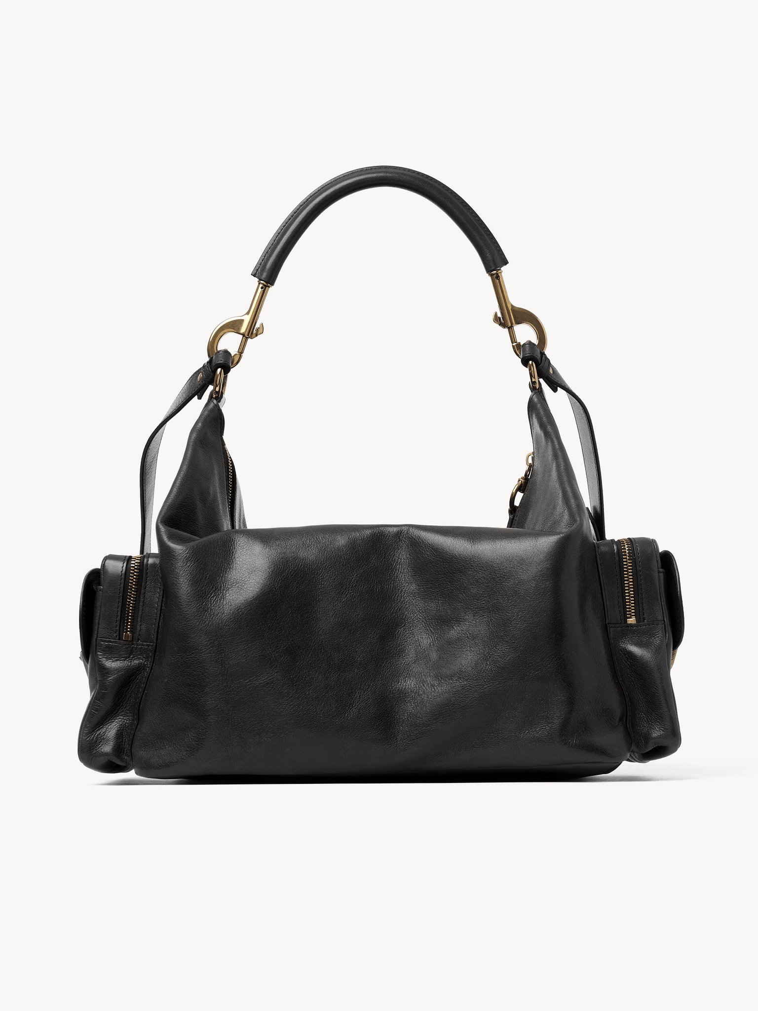 Large Camera bag in shiny leather Natural shiny buffalo leather
Black 