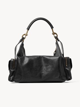 Large Camera bag in shiny leather Natural shiny buffalo leather
Black 