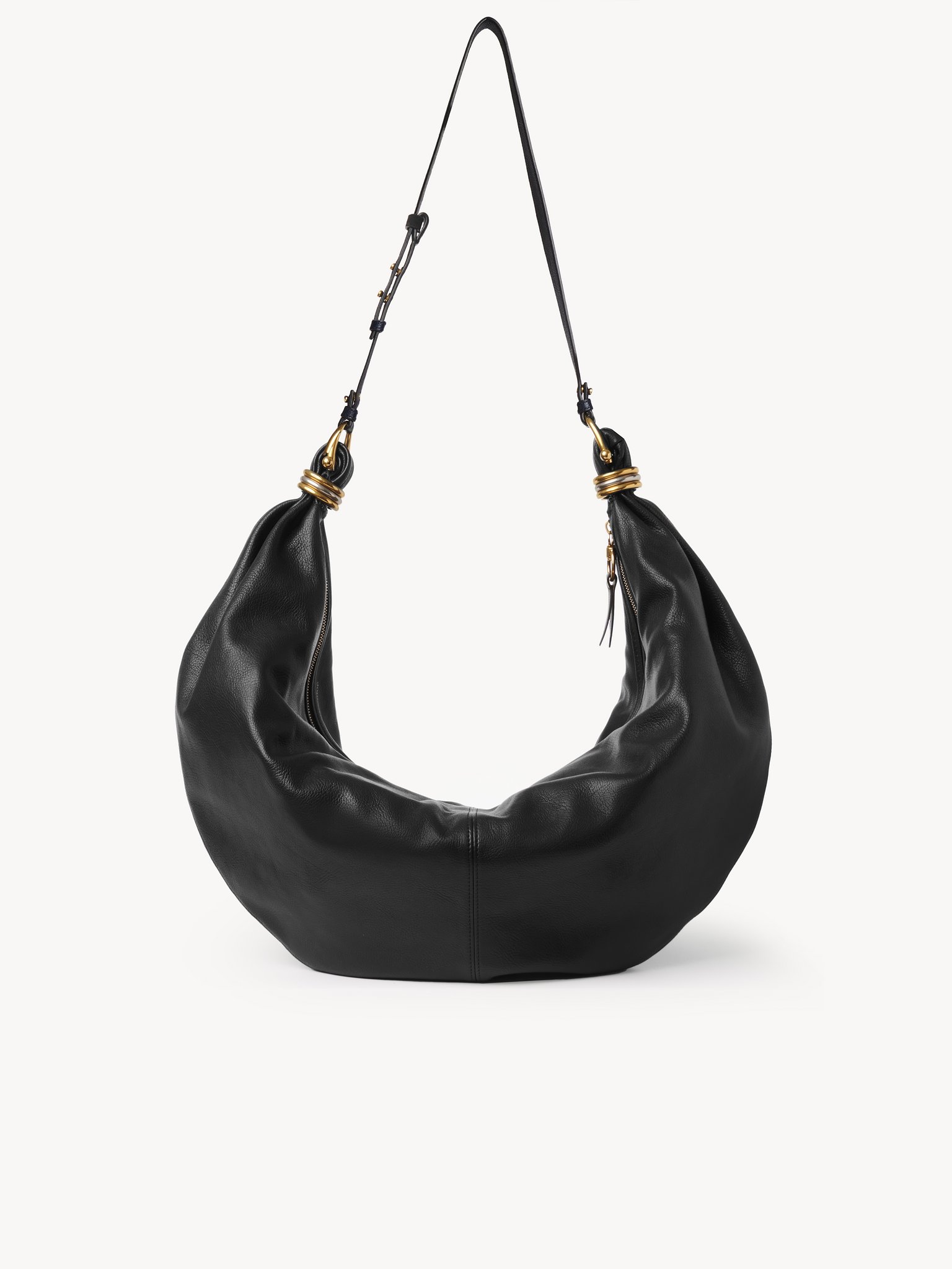 Large Bracelet Hobo bag in grained leather Shiny grained calfskin
Black Top view of the product