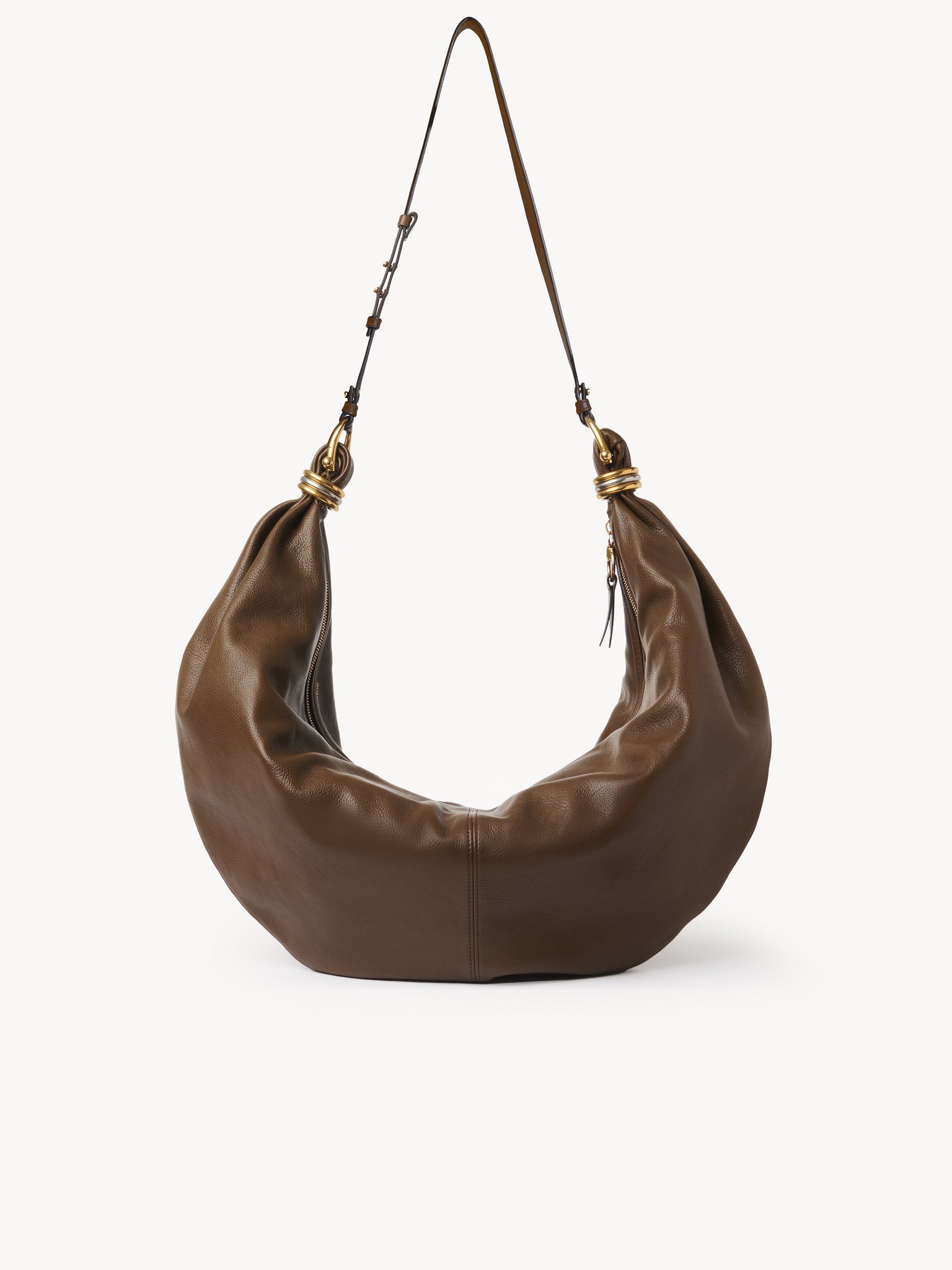 Large Bracelet Hobo bag in grained leather Shiny grained calfskin
Dark Khaki 