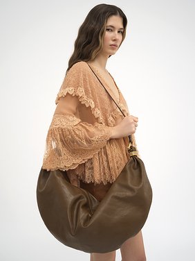 Large Bracelet Hobo bag in grained leather Shiny grained calfskin
Dark Khaki Back view of the product