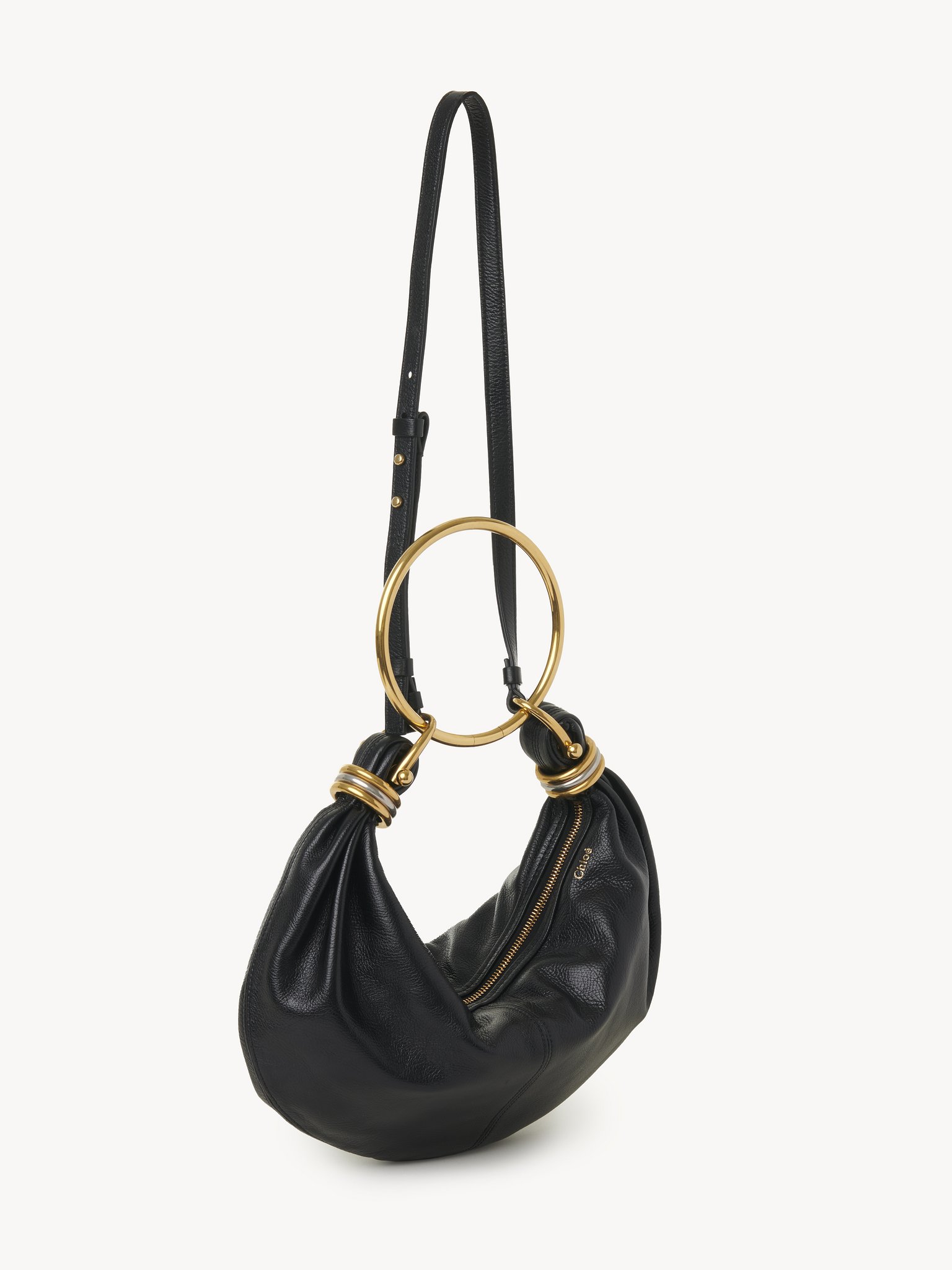 Small Bracelet Hobo bag in grained leather Shiny grained calfskin
Black Product detail