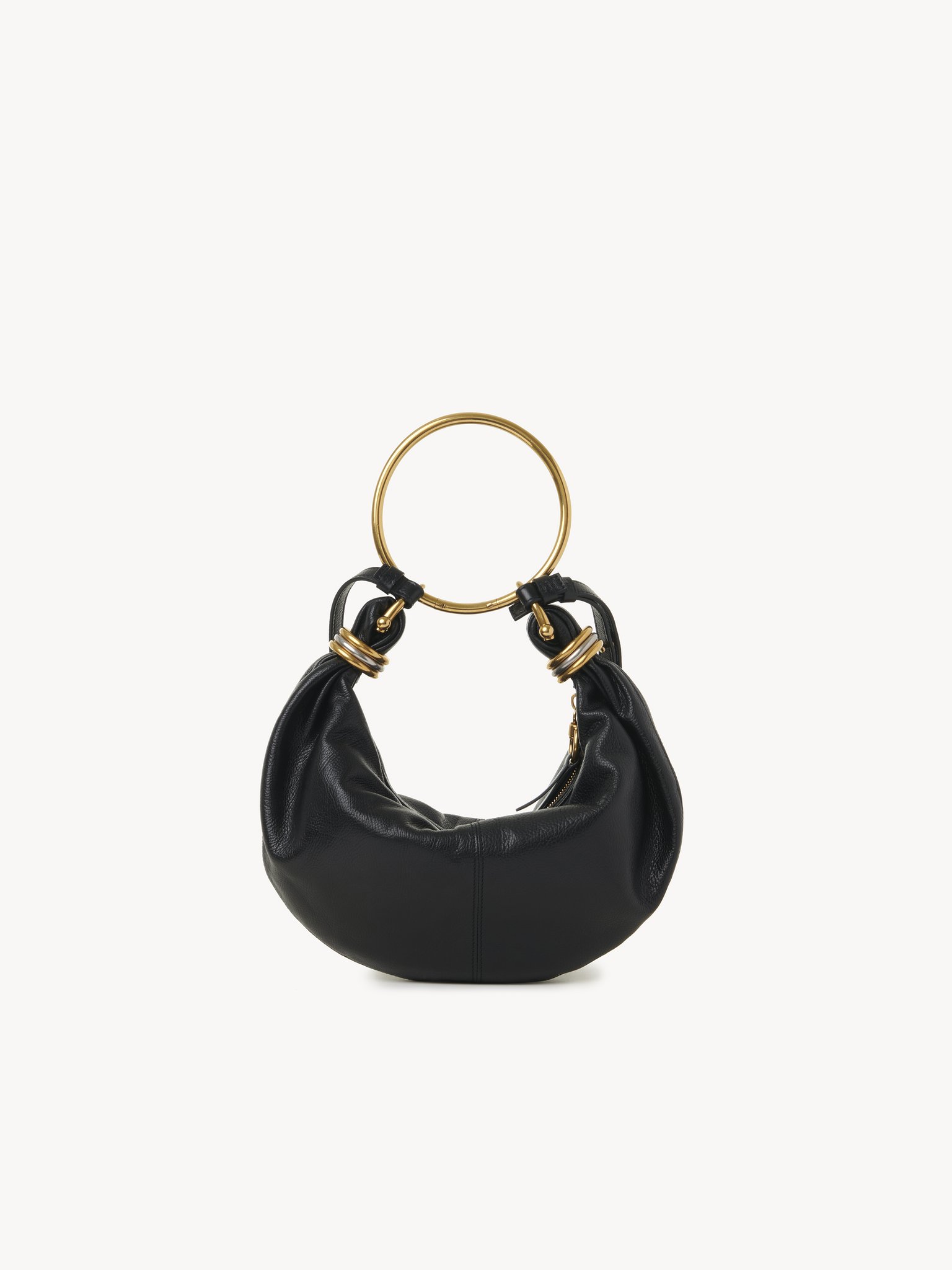 Small Bracelet Hobo bag in grained leather Shiny grained calfskin
Black 