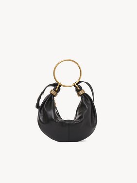 Small Bracelet Hobo bag in grained leather Shiny grained calfskin
Black