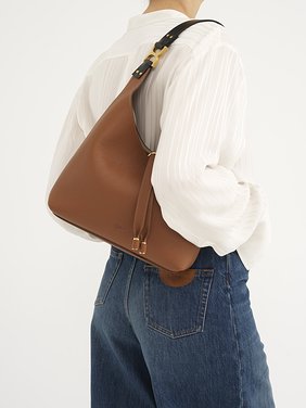 Small Marcie hobo bag in grained leather Grained calfskin
Tan Back view of the product