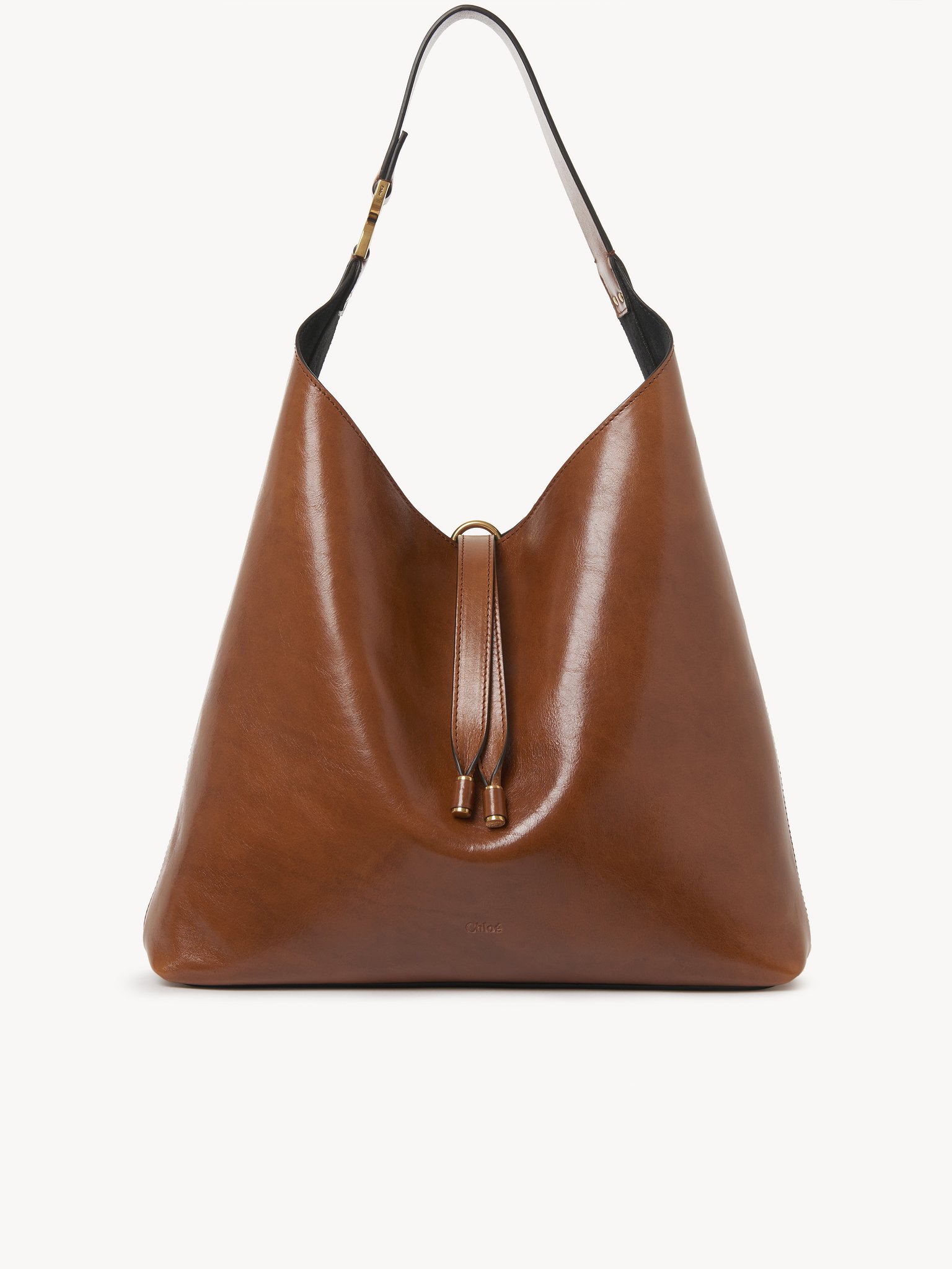 Marcie hobo bag in shiny leather Shiny calfskin
Clay Brown