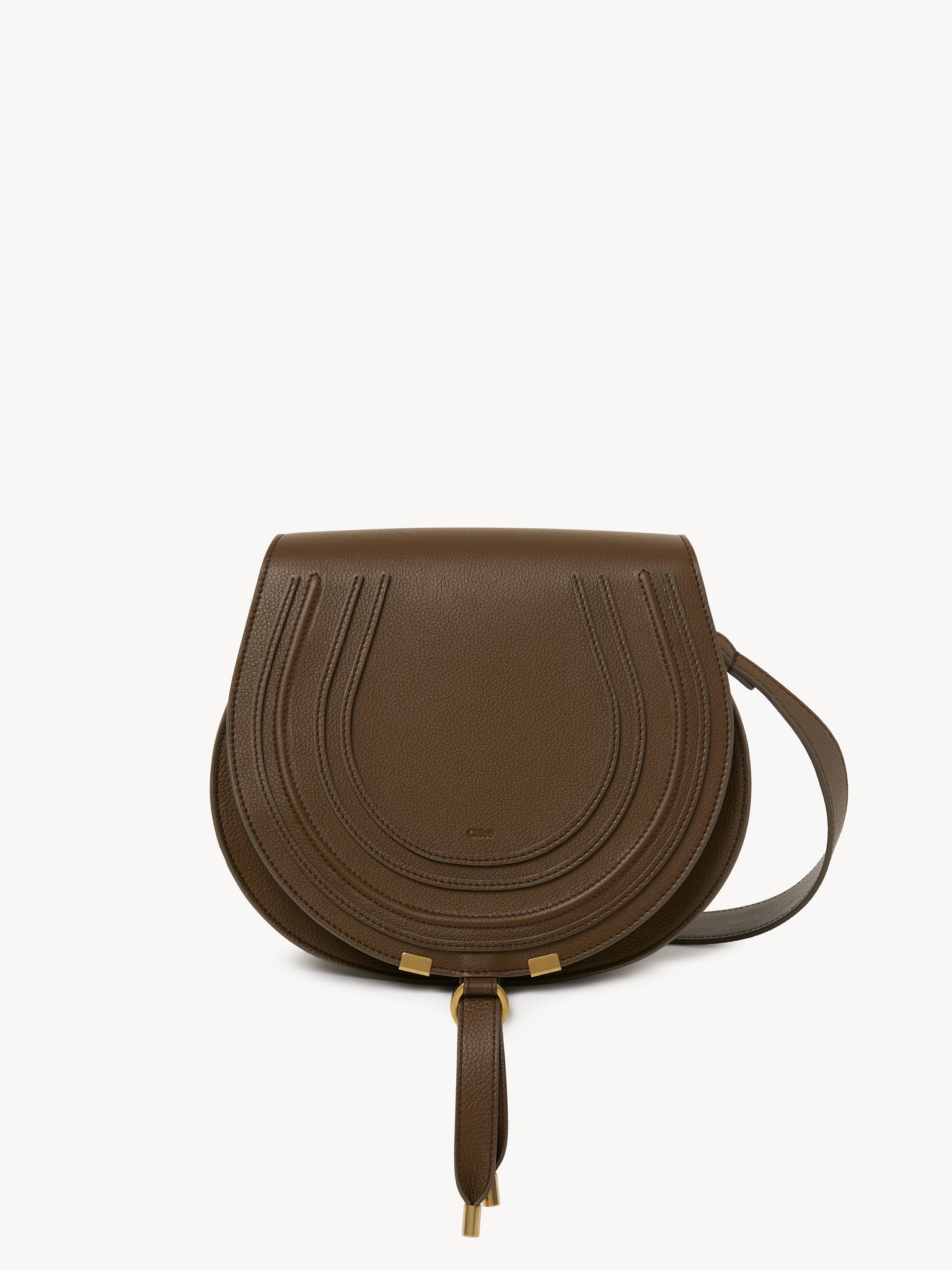 Marcie saddle bag in grained leather Grained calfskin
Dark Khaki