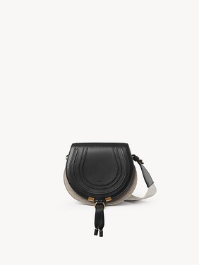 Small Marcie saddle bag in linen & soft leather Linen canvas & smooth calfskin
Black