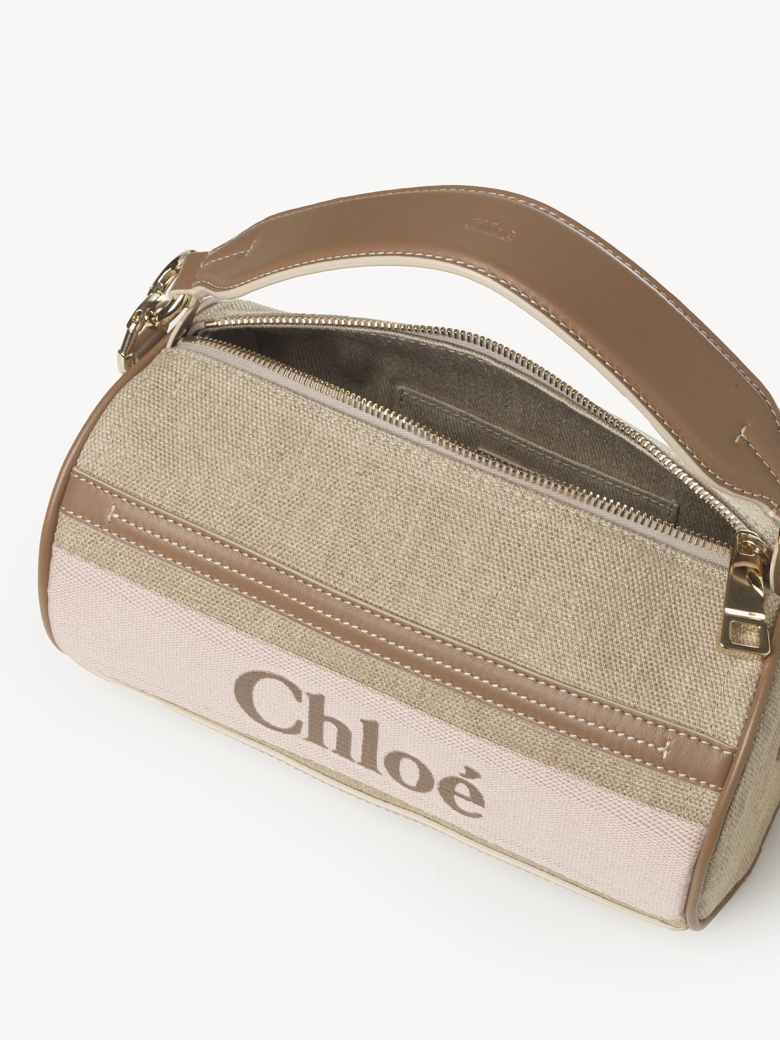 Chloé Tube Shoulder Bag In Linen & Smooth Leather | Chloé BE