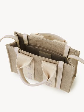 Mini Woody tote bag in linen & leather Linen canvas
Wild Grey Product detail