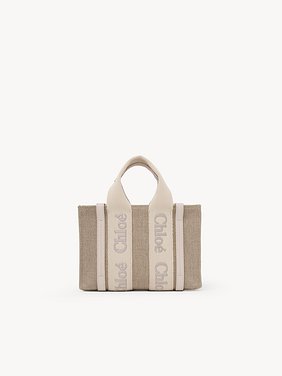 Mini Woody tote bag in linen & leather Linen canvas
Wild Grey Top view of the product