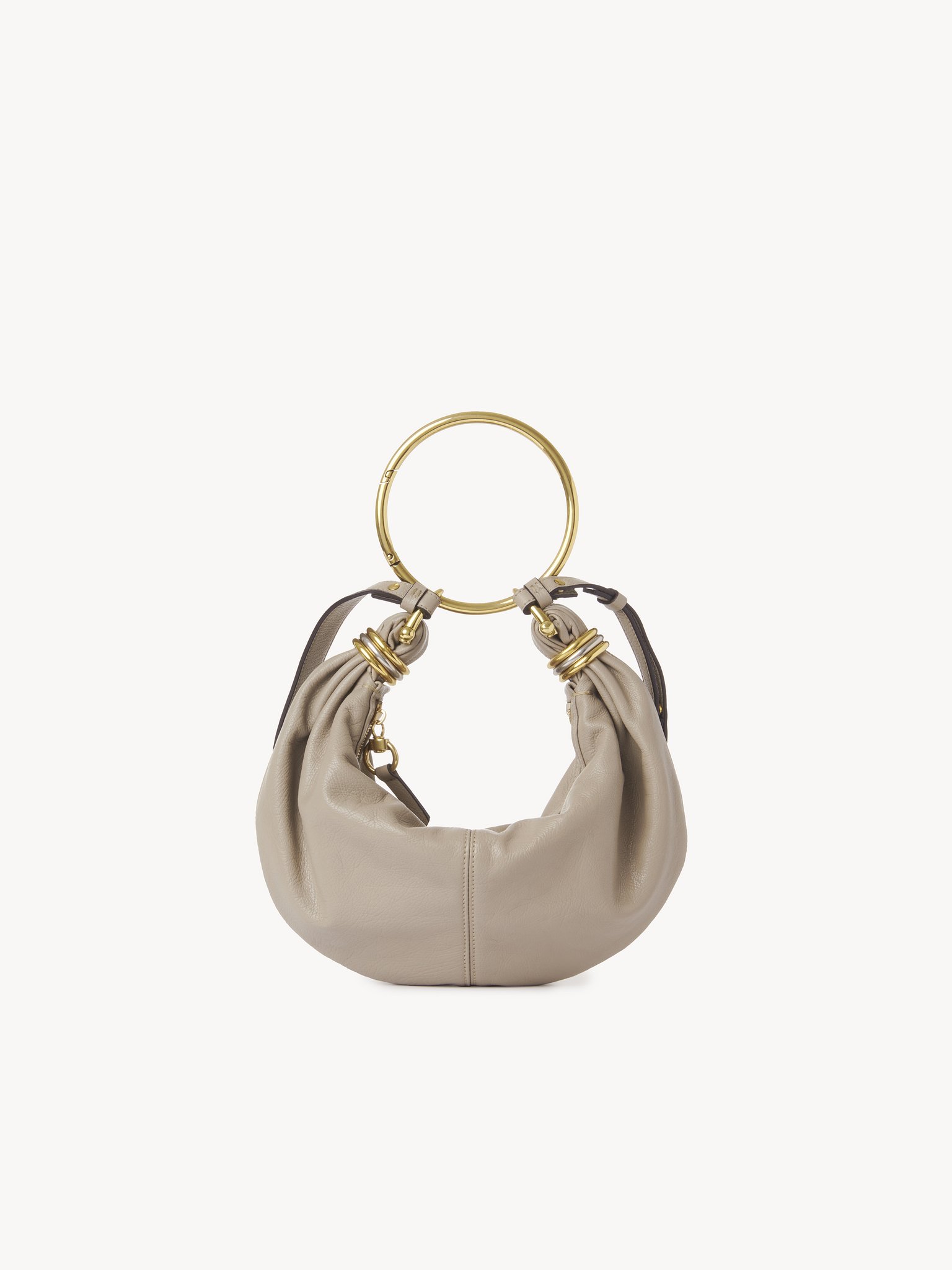 Small Bracelet hobo bag in grained leather Shiny grained calfskin
Motty Grey Top view of the product