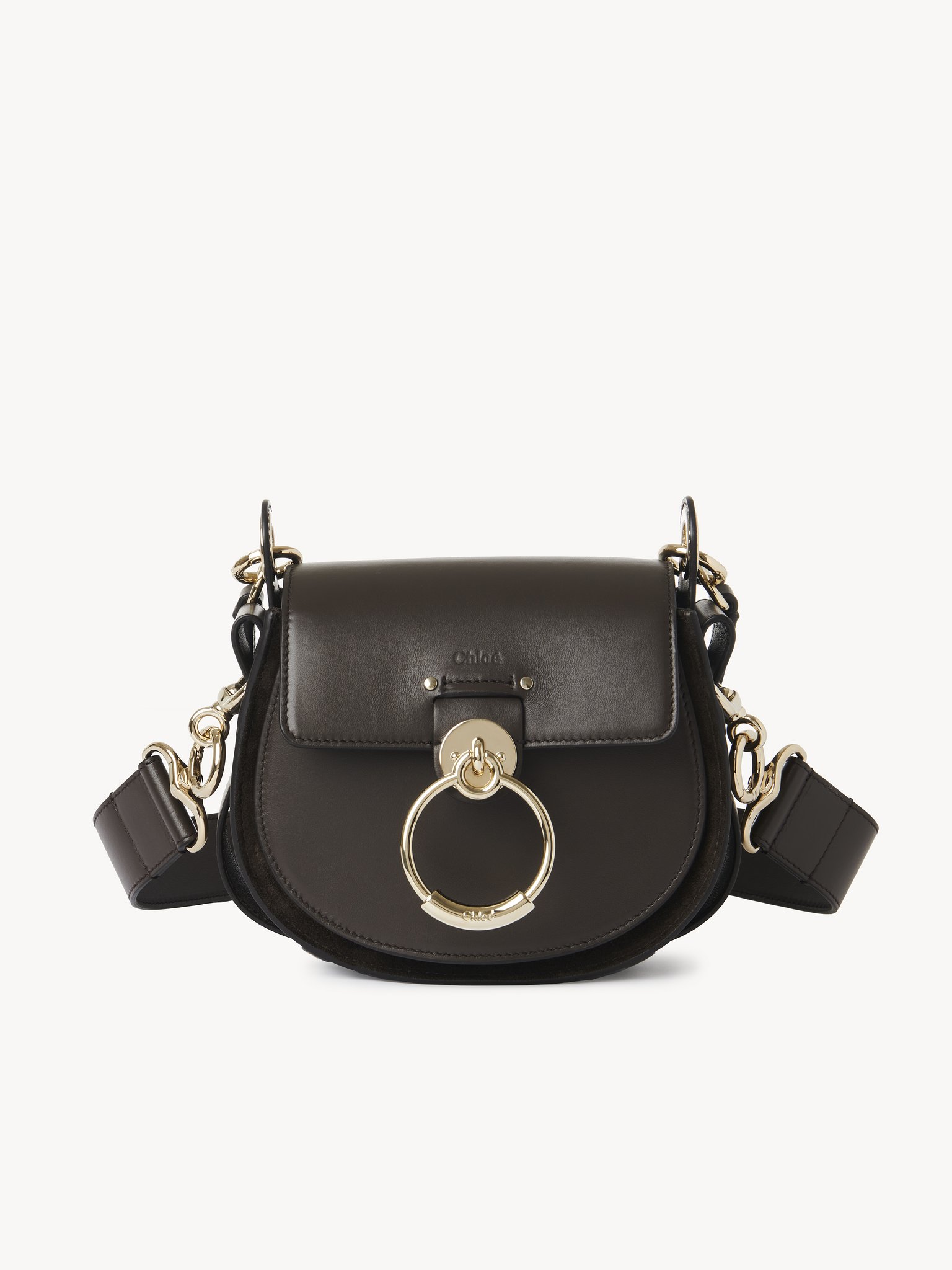 Small Tess bag in shiny & suede leather Shiny & suede calfskin
Kohl Brown