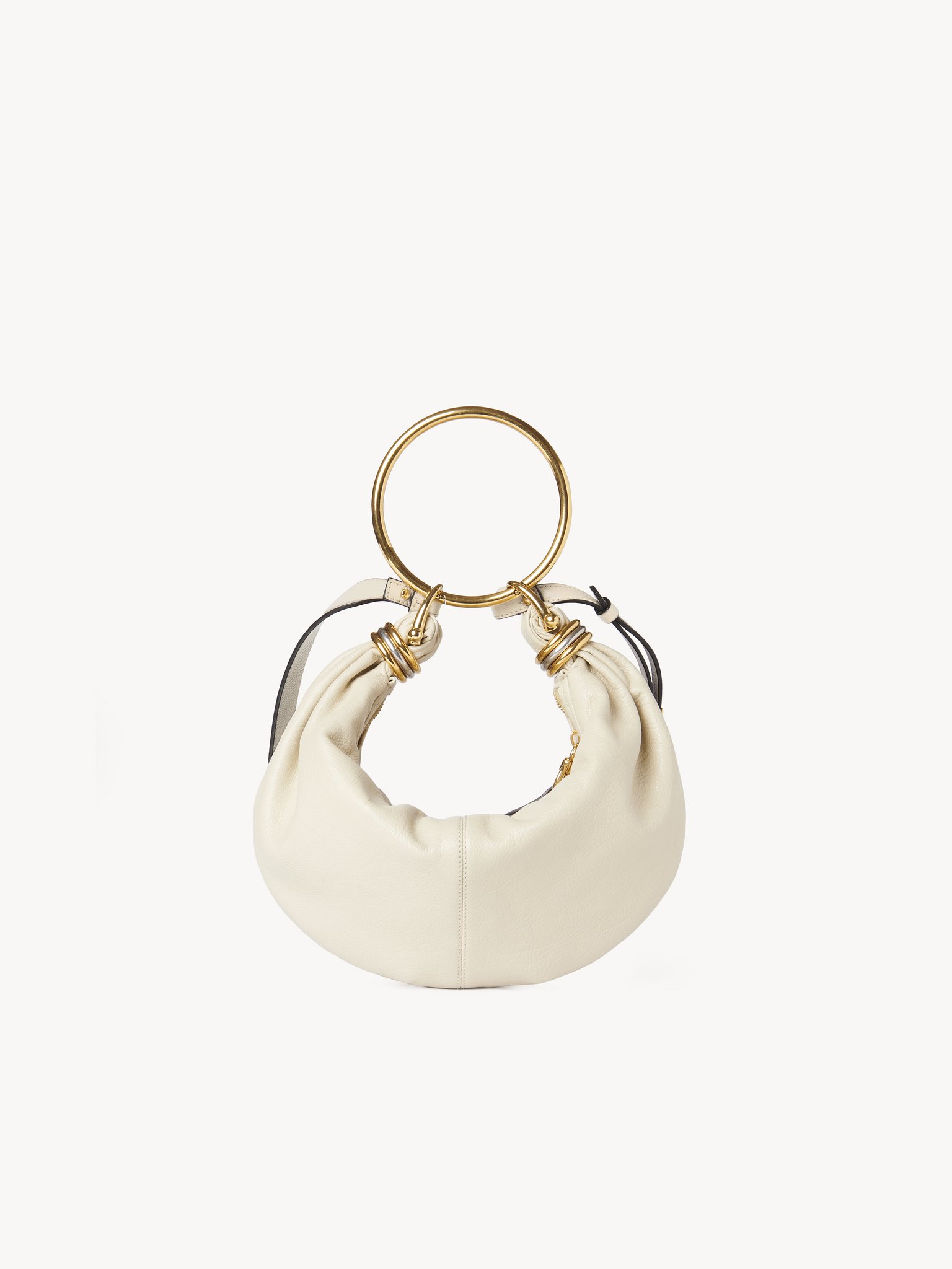 Small Bracelet hobo bag in grained leather Shiny grained calfskin
Vegetal Beige