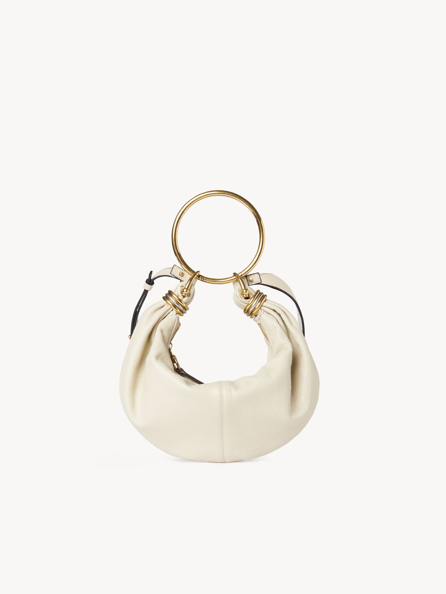 Small Bracelet hobo bag in grained leather Shiny grained calfskin
Vegetal Beige Top view of the product