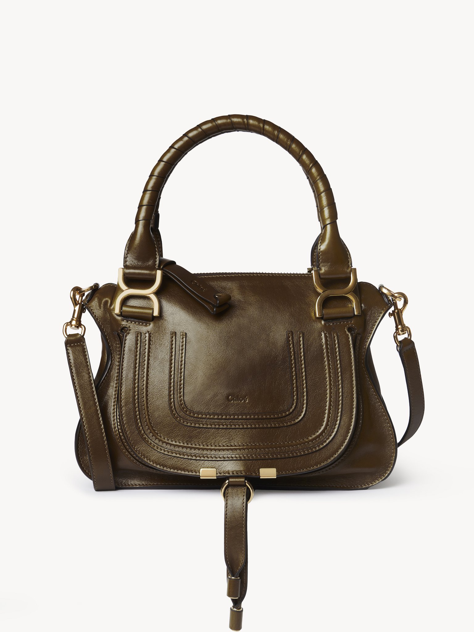 Small Marcie bag in shiny leather Shiny calfskin
Dark Khaki