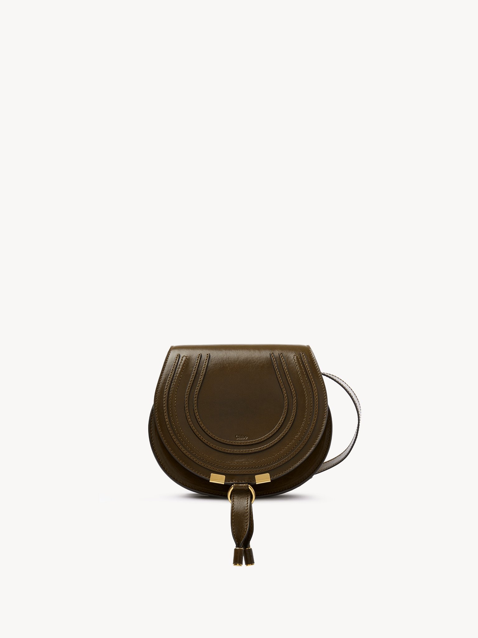 Small Marcie saddle bag in shiny leather Shiny calfskin
Dark Khaki