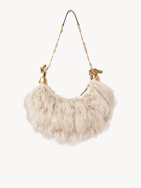 Chain Horse shoulder bag in shearling & leather Embroidered shearling & nappa lambskin
Vegetal Beige 