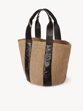 Large Woody tote bag in fair-trade natural fibres Fair-trade paper & croco-effect calfskin
Kohl Brown Product detail