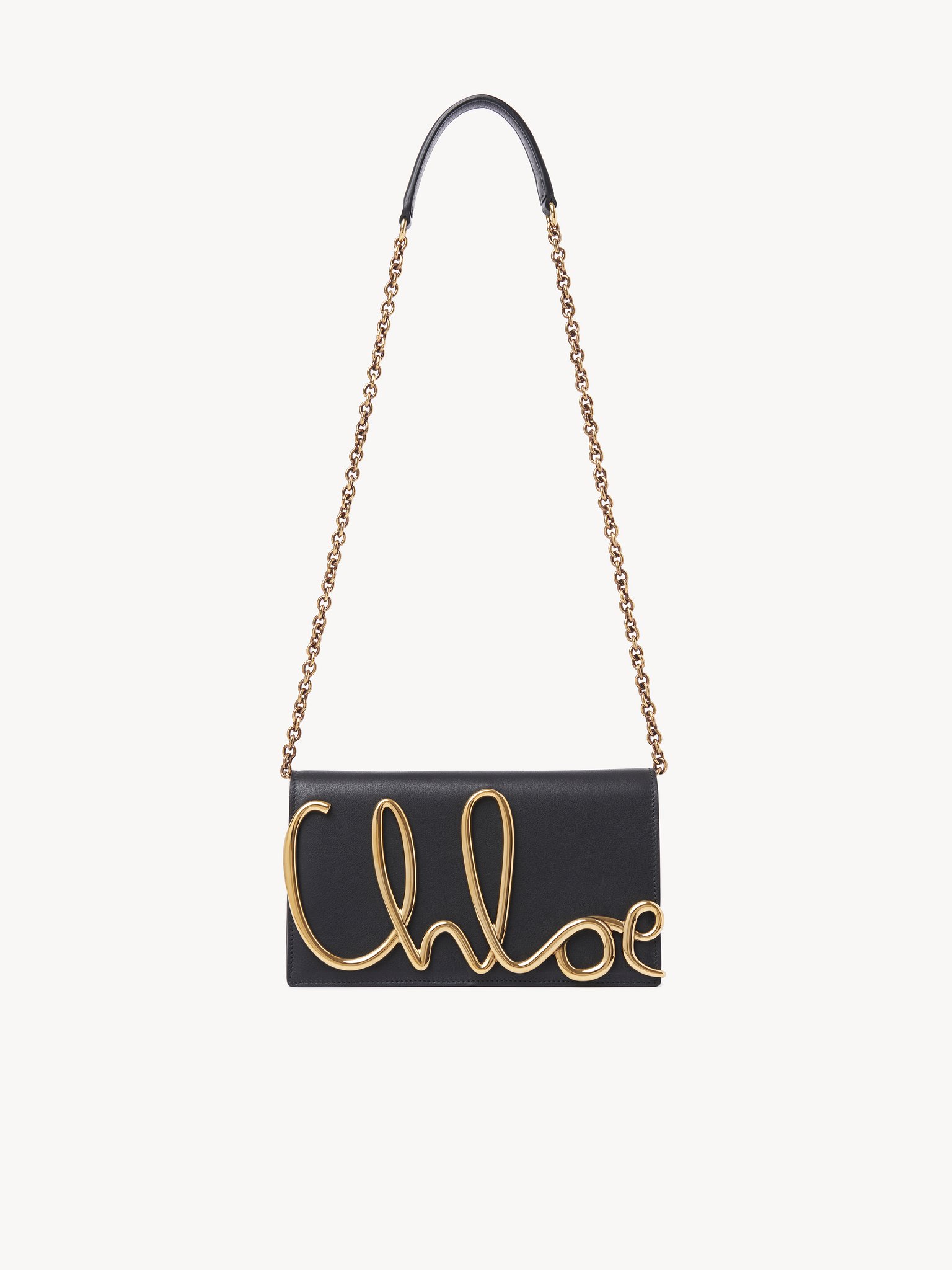 El icónico bolso cruzado Chloé de cuero suave Cuero de becerro liso
Black