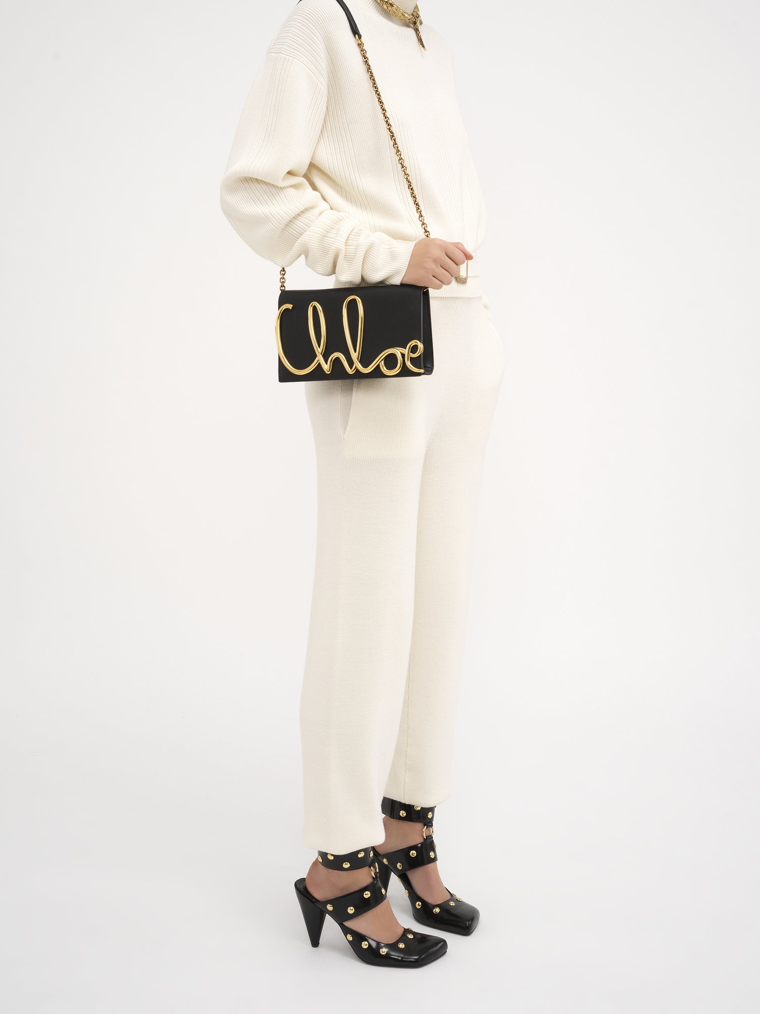 The Chloé Iconic crossbody bag in soft leather Smooth calfskin
Black Back view of the product