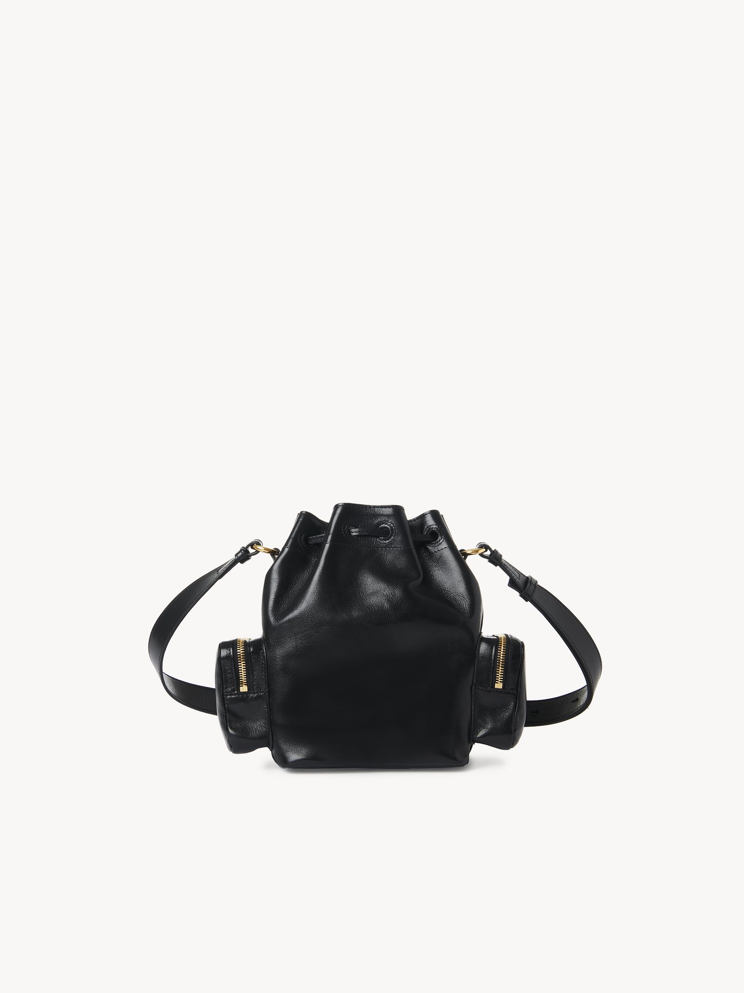 Camera Bucket bag in shiny leather Natural shiny buffalo leather
Black Top view of the product