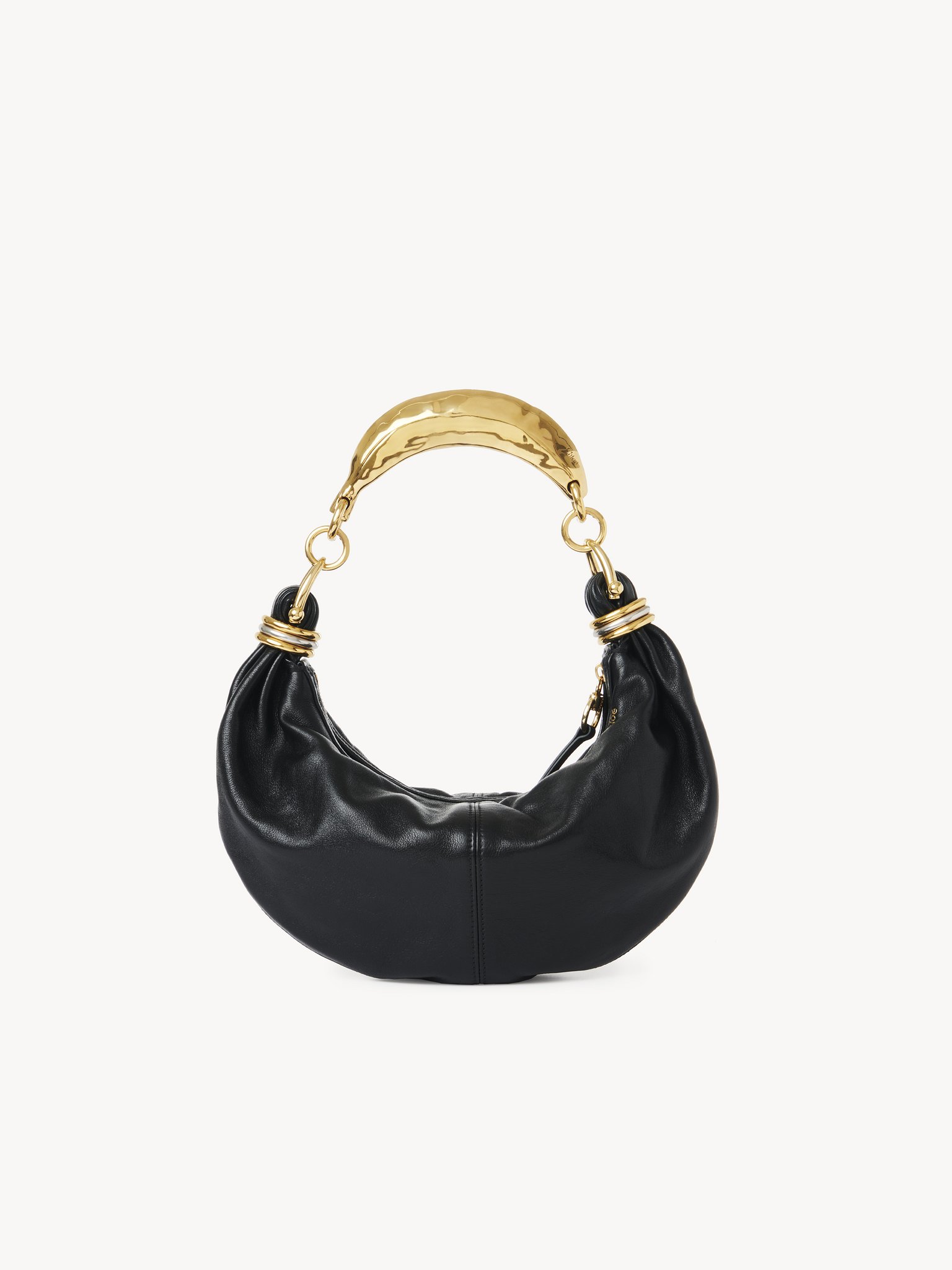 Small Bracelet Hobo Bag in grained leather Grained buffalo leather
Black