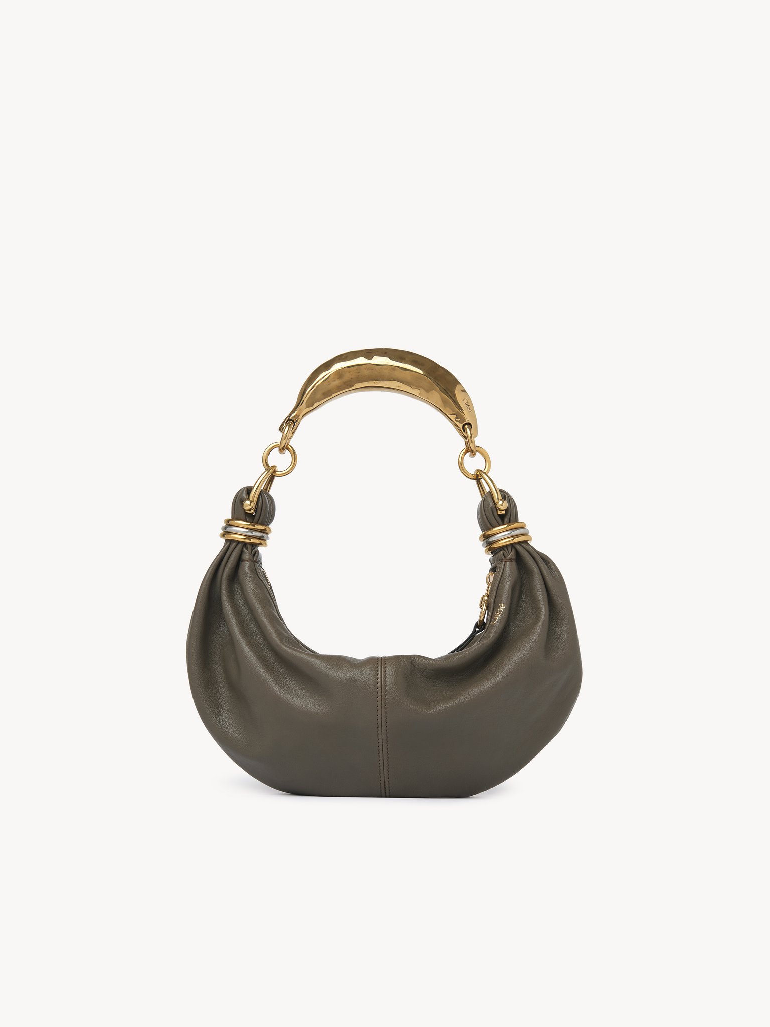 Small Bracelet hobo Bag in grained leather Grained buffalo leather
Flannel Grey