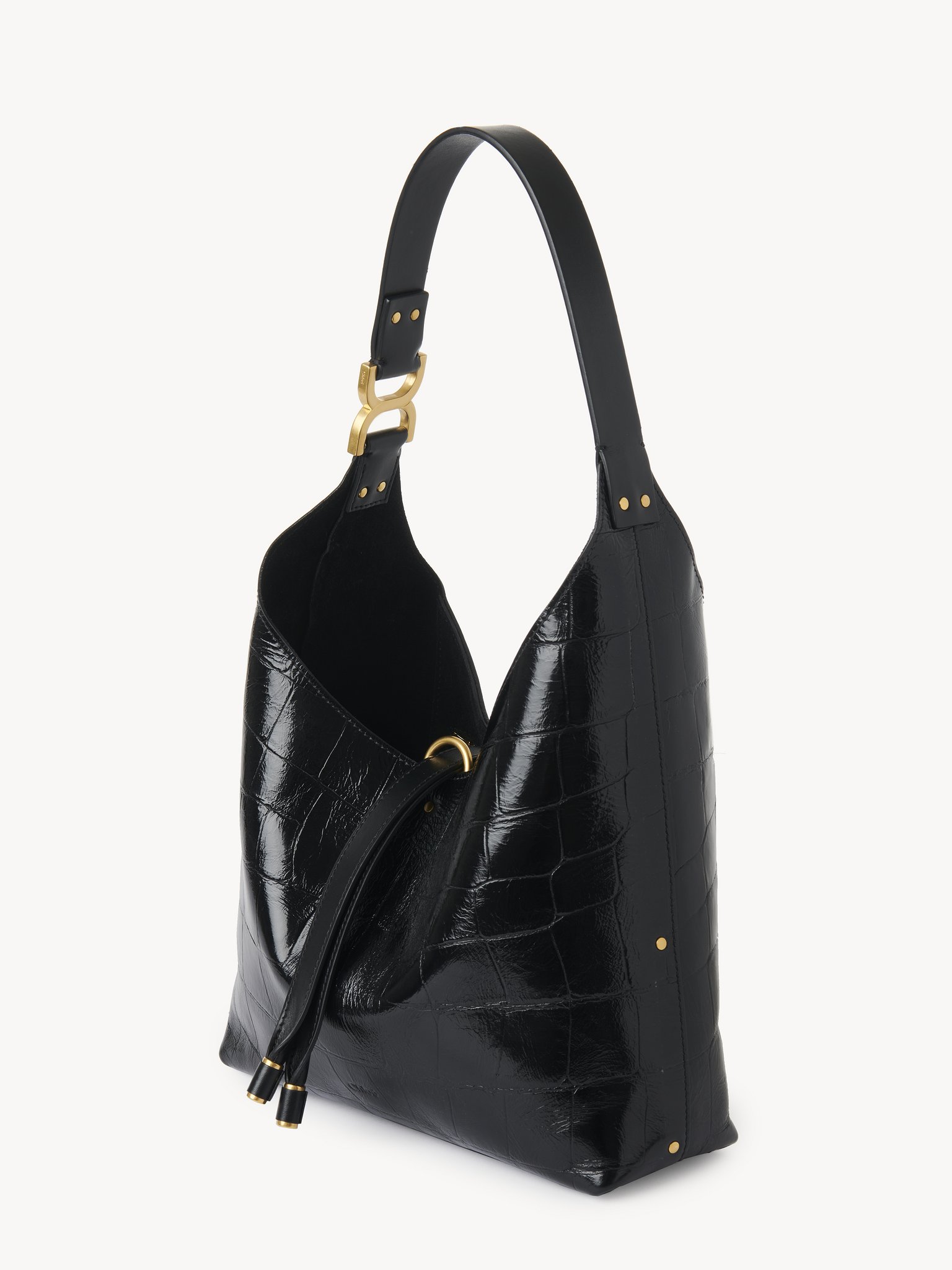 Small Marcie hobo bag in croco-effect leather Croco-effect calfskin
Black Product detail