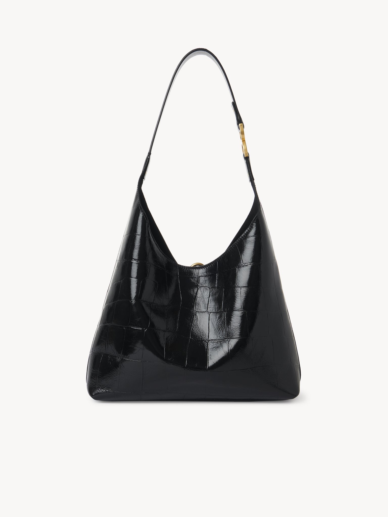 Small Marcie hobo bag in croco-effect leather Croco-effect calfskin
Black Top view of the product