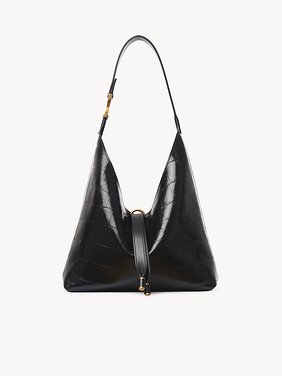 Small Marcie hobo bag in croco-effect leather Croco-effect calfskin
Black