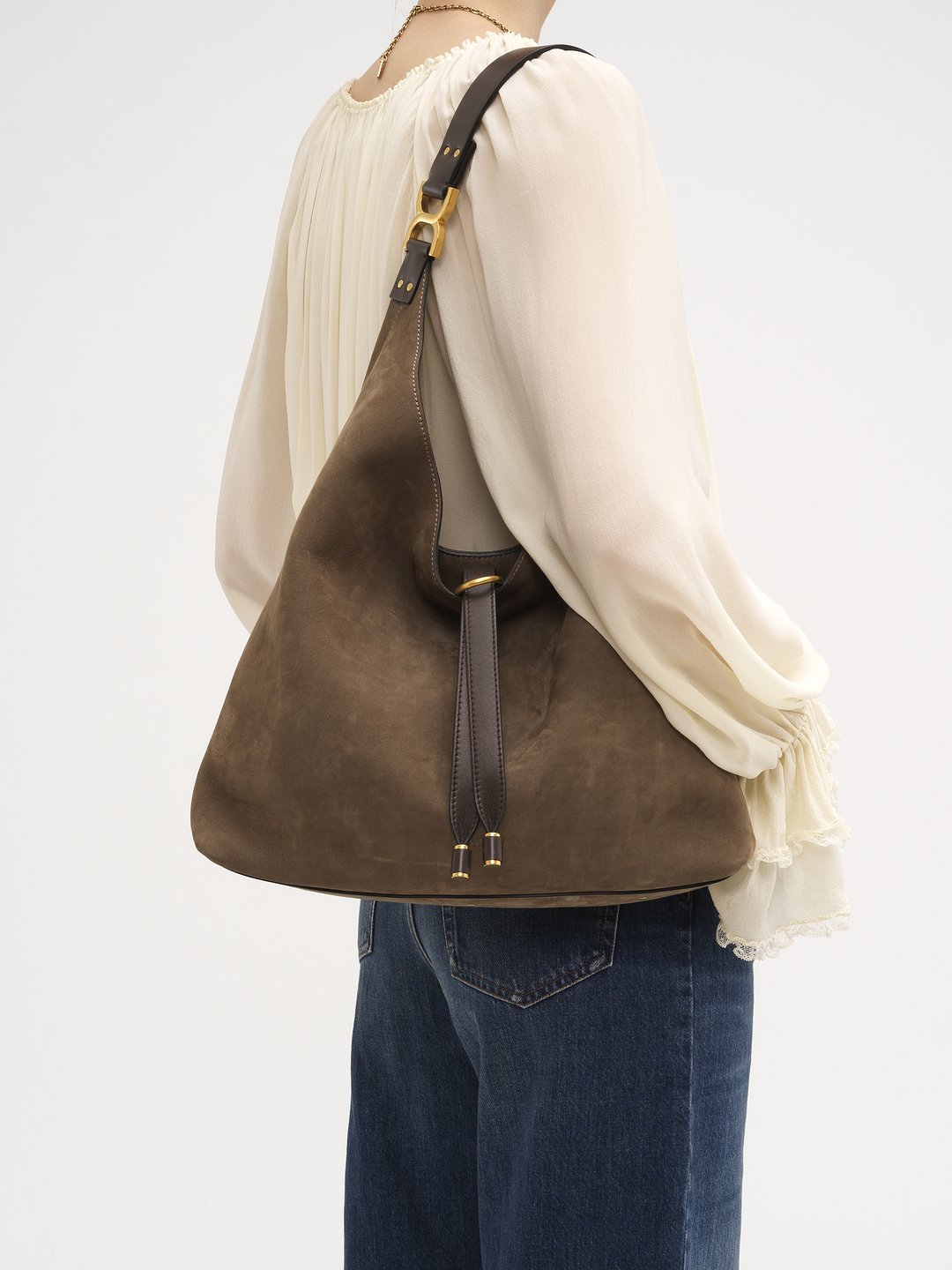 Chloe Marcie Hobo Bag In Nubuck Leather Chloe IE