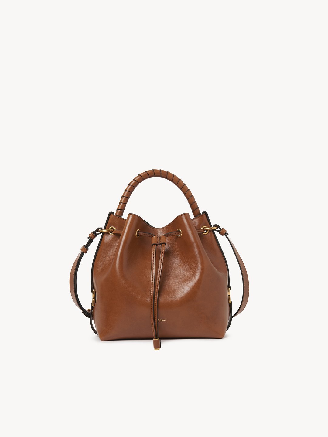 See by Chloe tan leather cross store body bucket bag