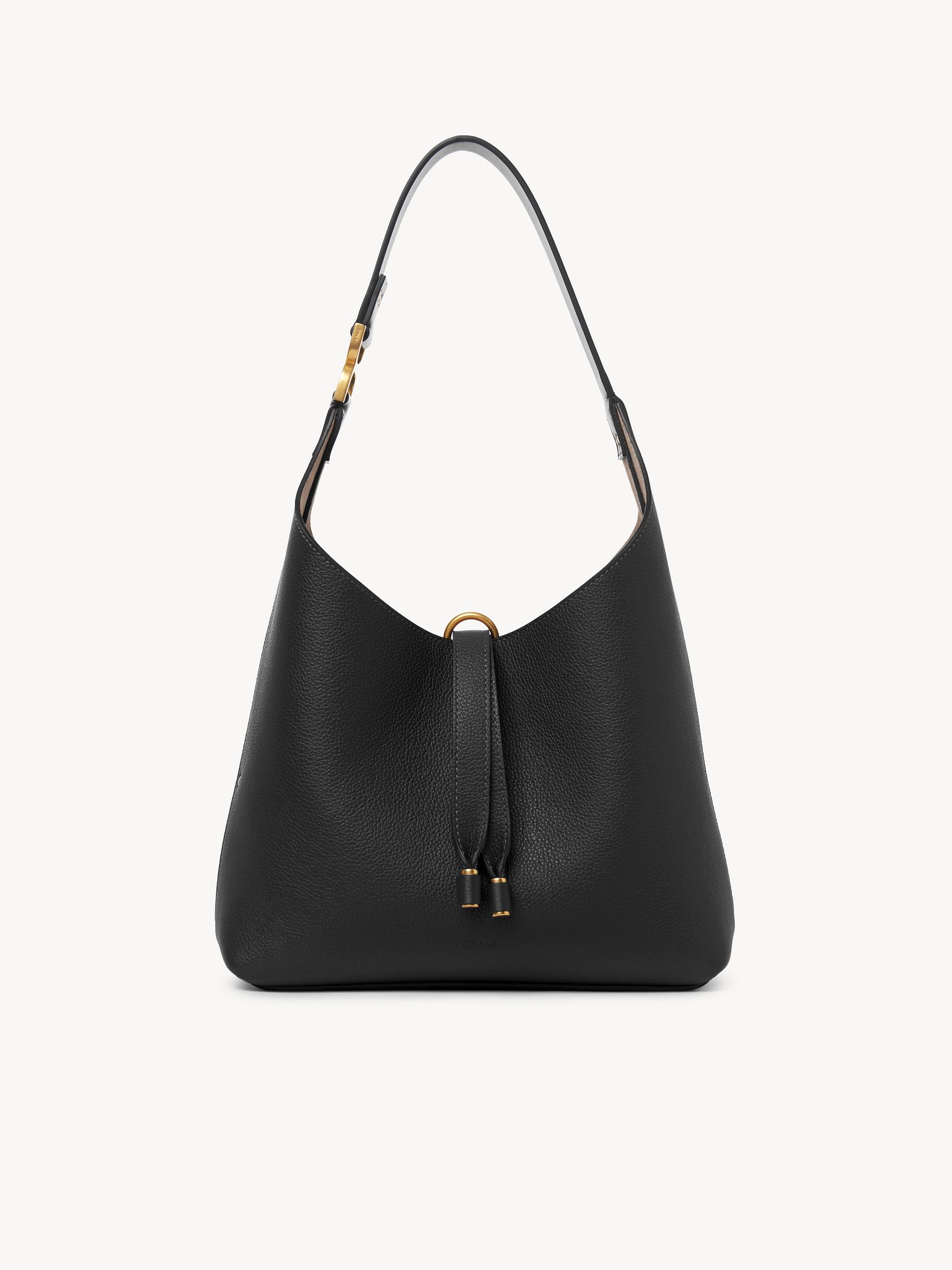 Small Marcie hobo bag in grained leather Grained calfskin
Black