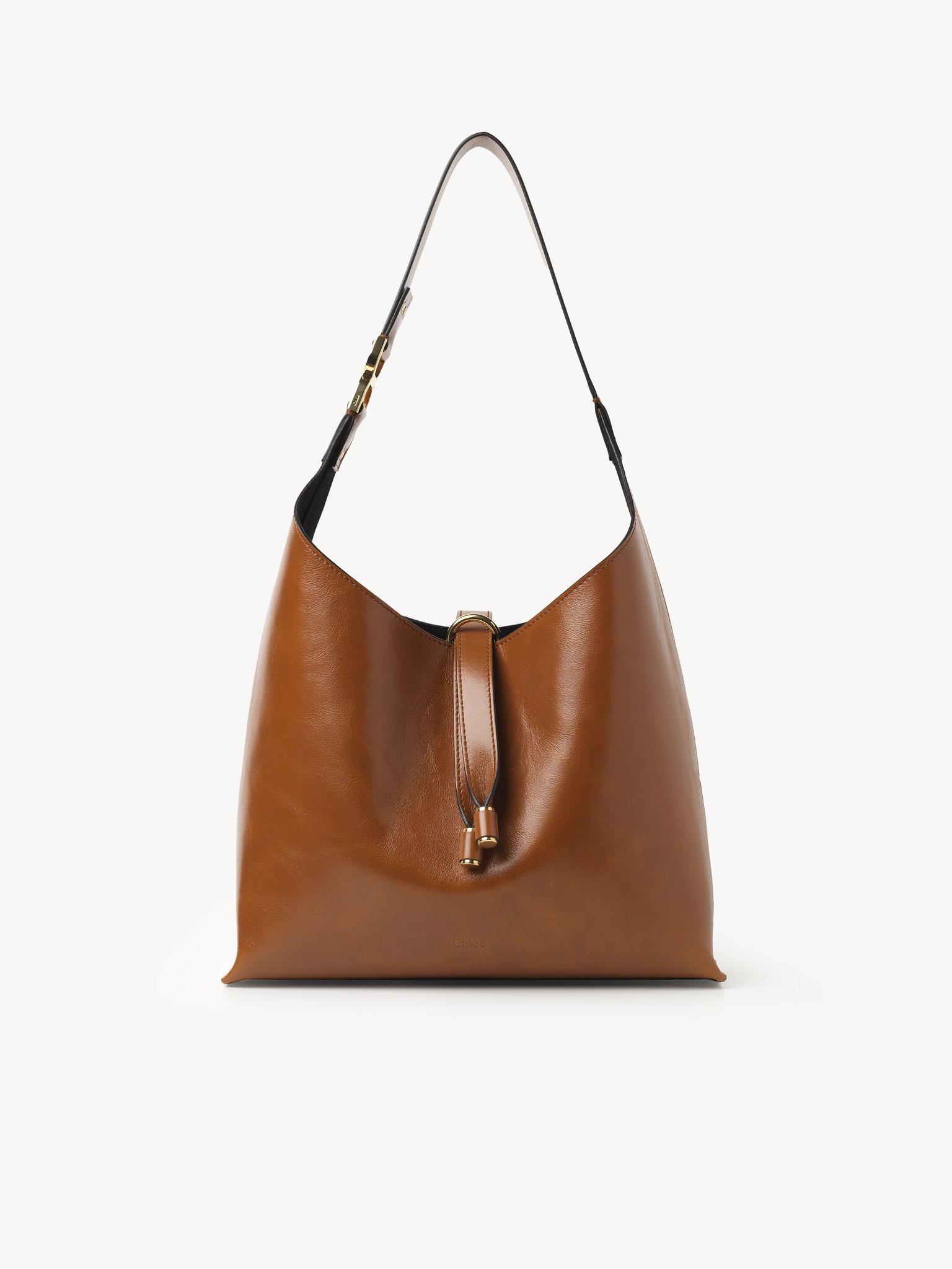 Small Marcie hobo bag in shiny leather Shiny calfskin
Clay Brown