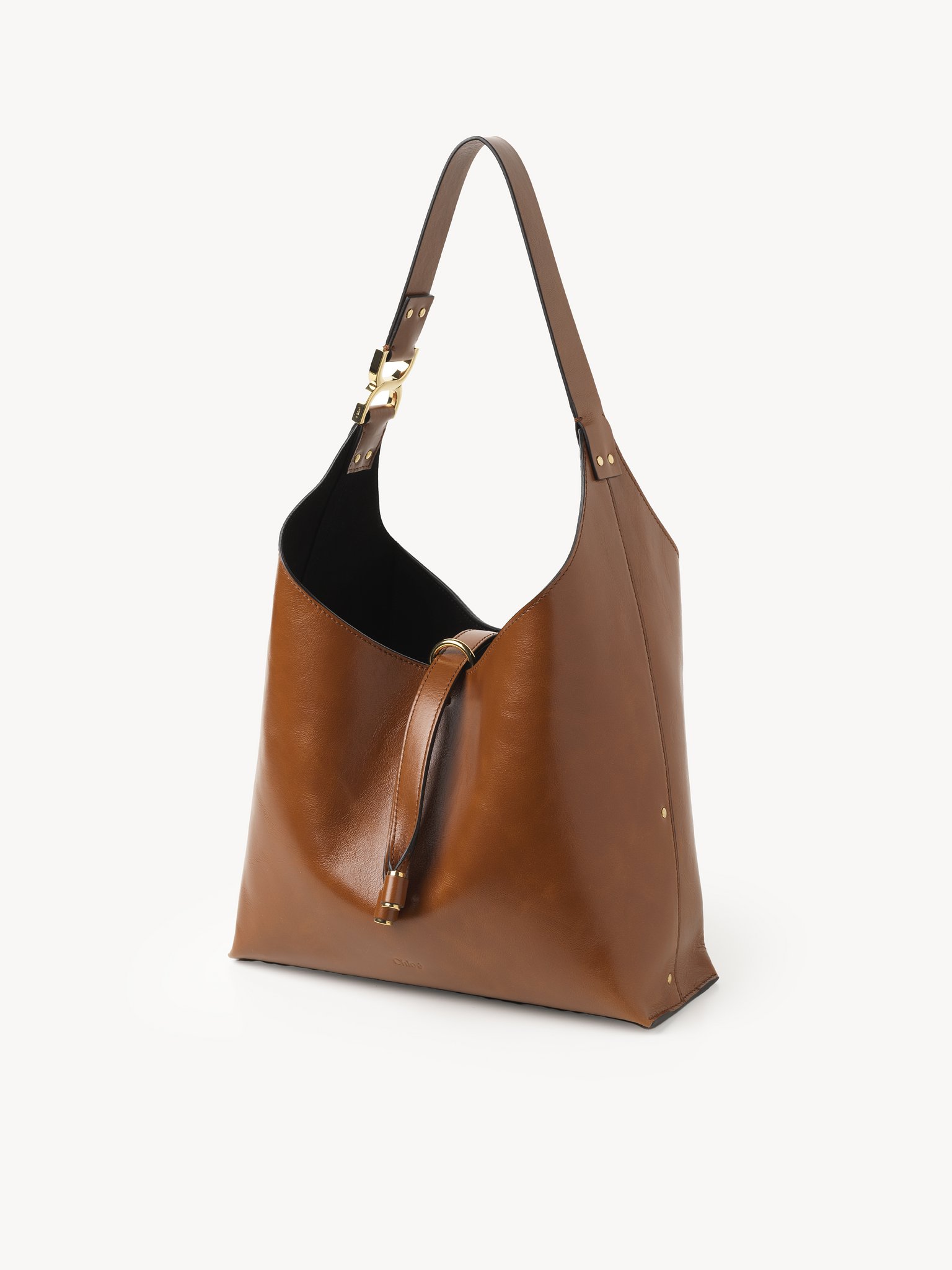 Small Marcie hobo bag in shiny leather Shiny calfskin
Clay Brown Product detail