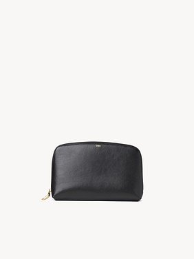 Large Banana cosmetic pouch in grained leather Shiny grained calfskin
Black