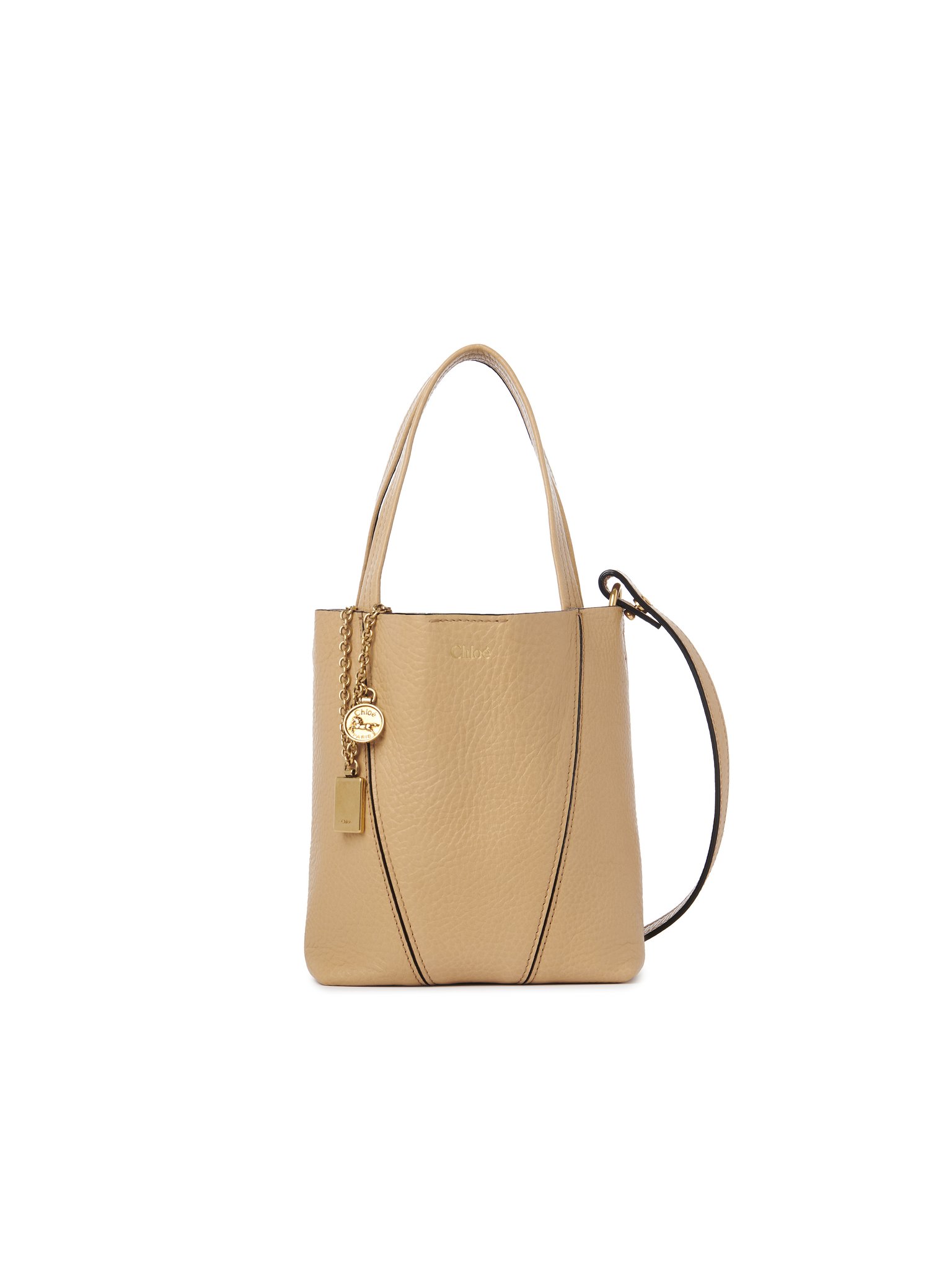 Small Chloé Spin tote bag in grained leather Shiny grained calfskin
Milky Brown 