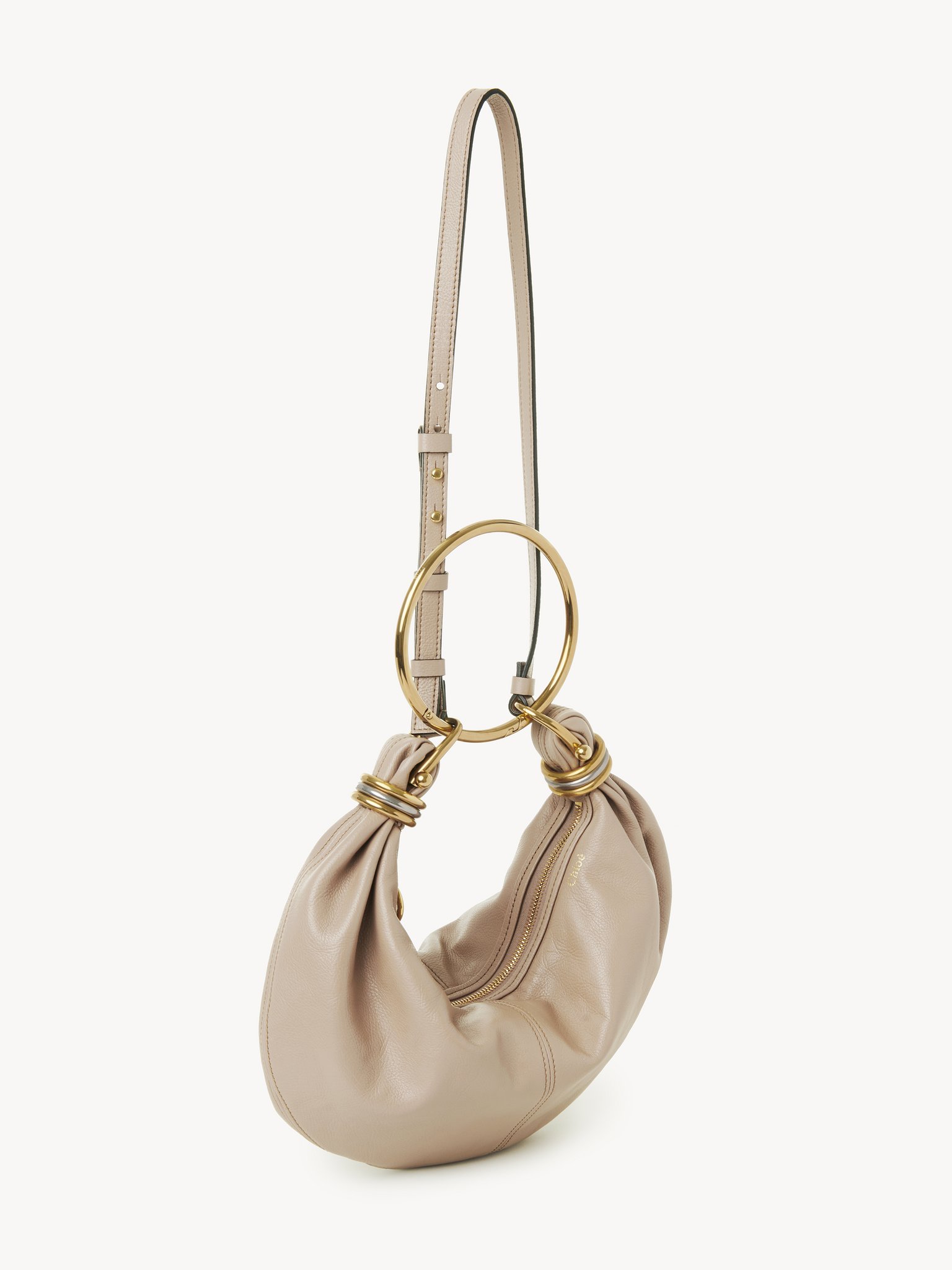 Small Bracelet Hobo bag in grained leather Shiny grained calfskin
Boyish Brown Product detail