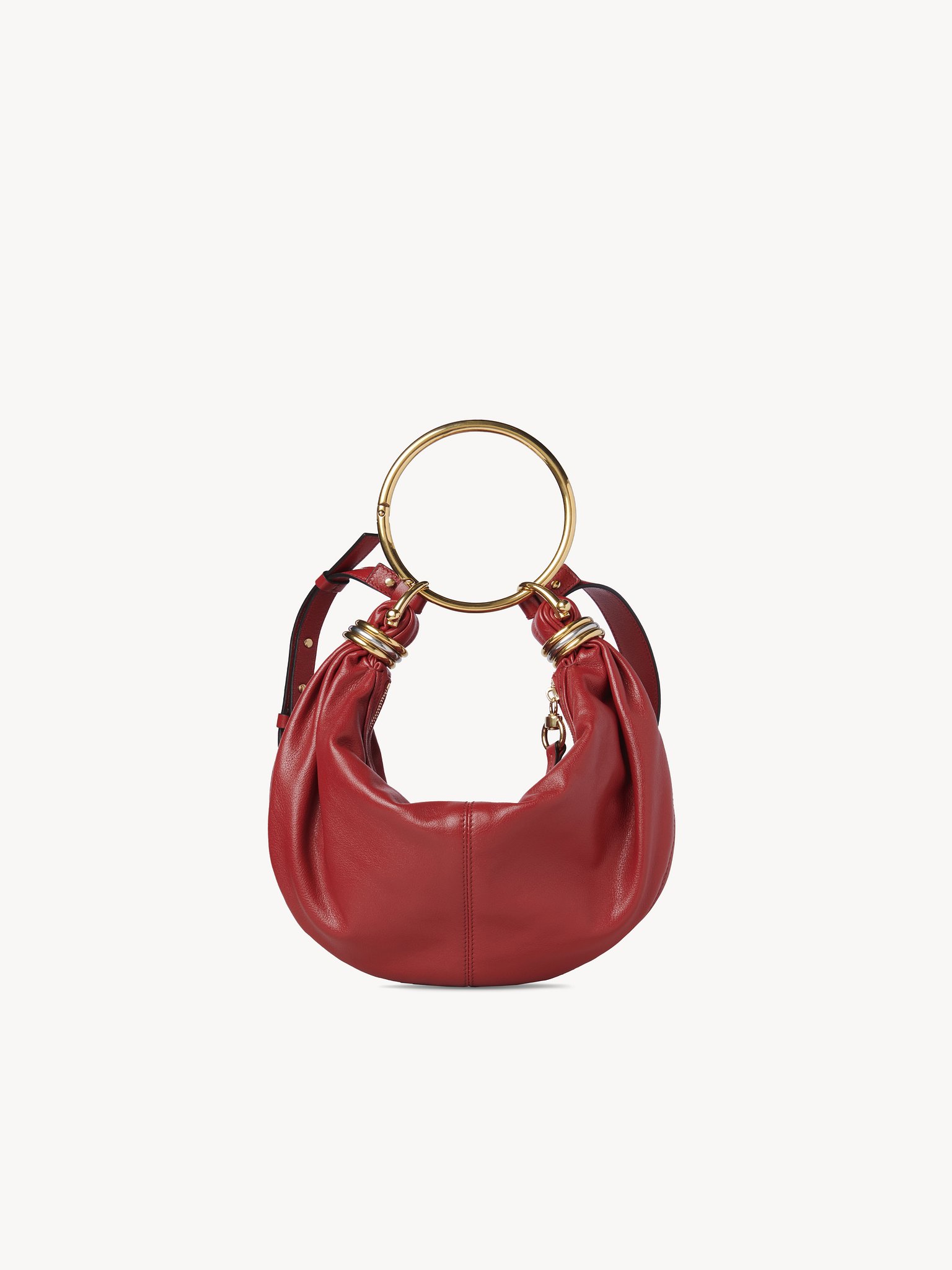 Small Bracelet Hobo bag in grained leather Shiny grained calfskin
Red Flame